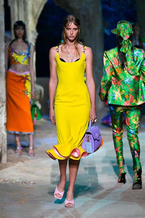 tubino giallo versace|VERSACE .